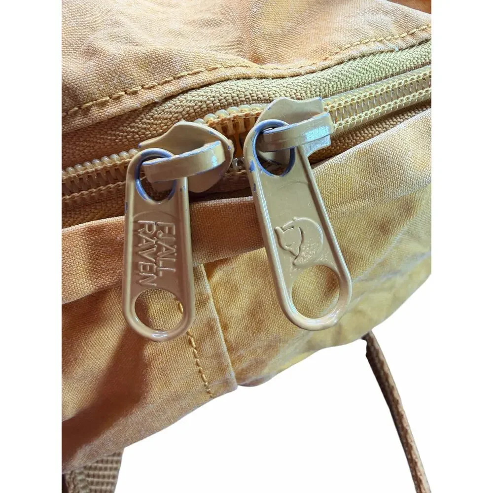 Fjällräven Kånken Classic Backpack Yellow Ochre Pink Logo Worn Strap 16L